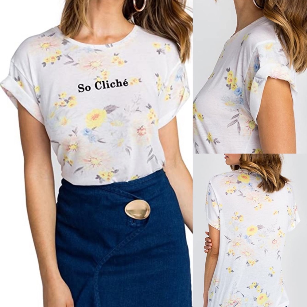 Wildfox 'So Cliché' Floral Tee